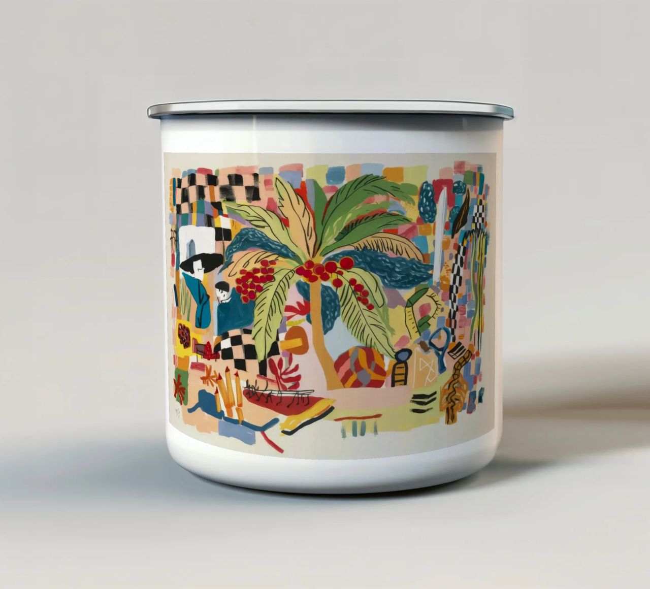 Astrazione floreale tazza in smalto da Beach Palette