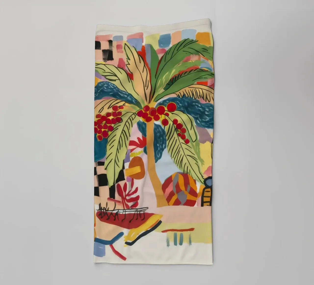Bloemrijke abstractie badhanddoek van Beach Palette