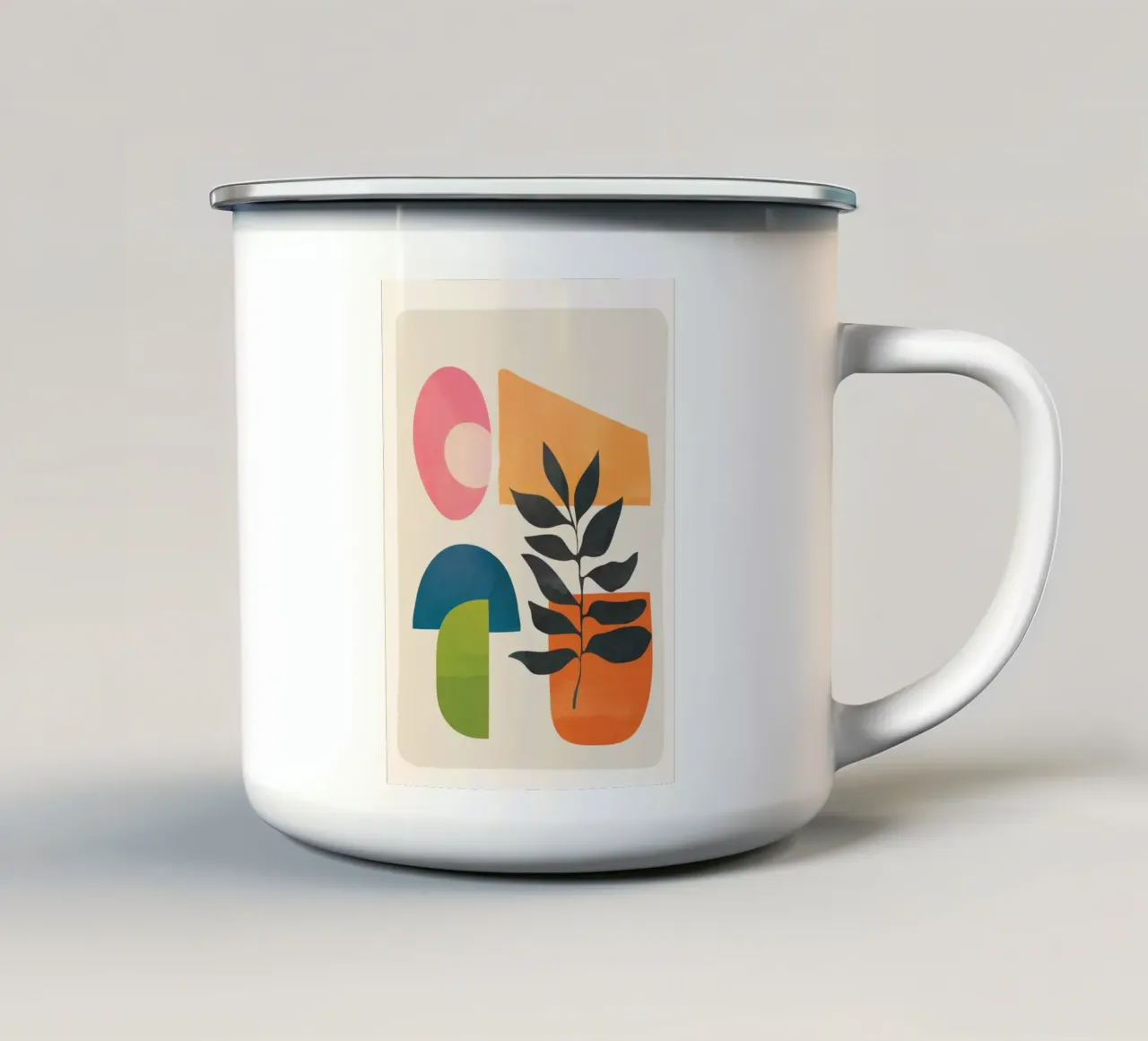 Abstract Minimal Shapes 06 mug en émail de Nadjaa