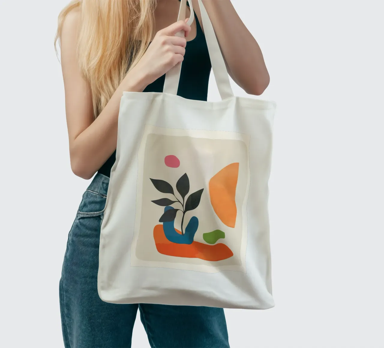 Abstract Minimal Shapes 07 borsa in juta da Nadjaa