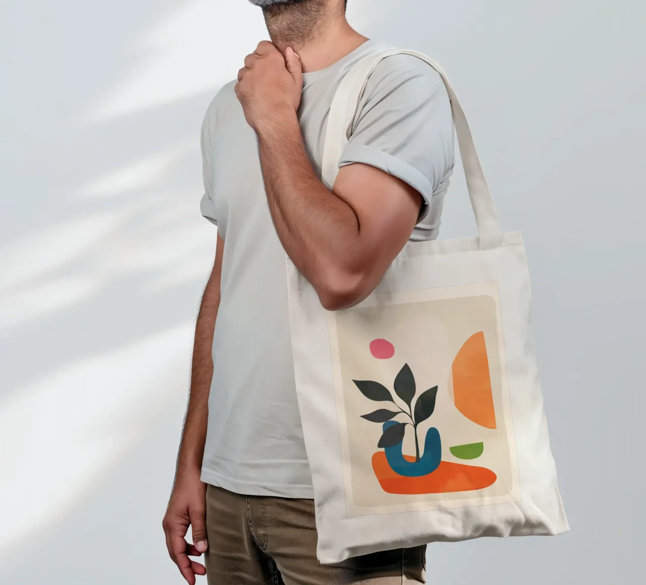 Abstract Minimal Shapes 07 borsa in juta da Nadjaa