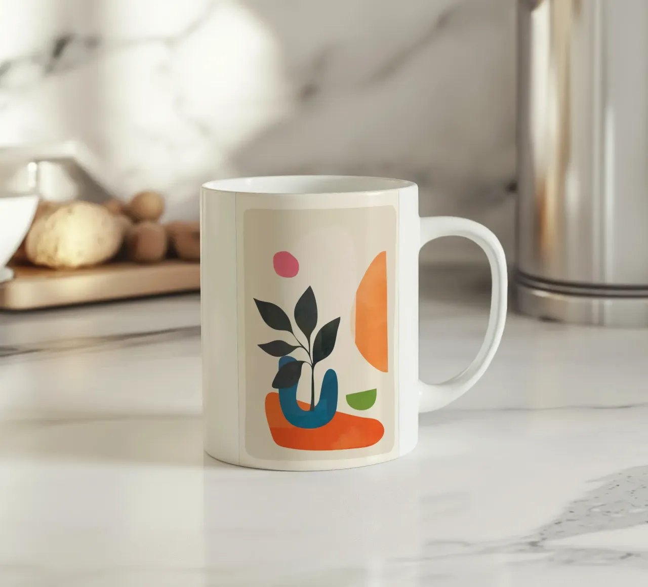 Abstract Minimal Shapes 07 taza de cerámica de Nadjaa