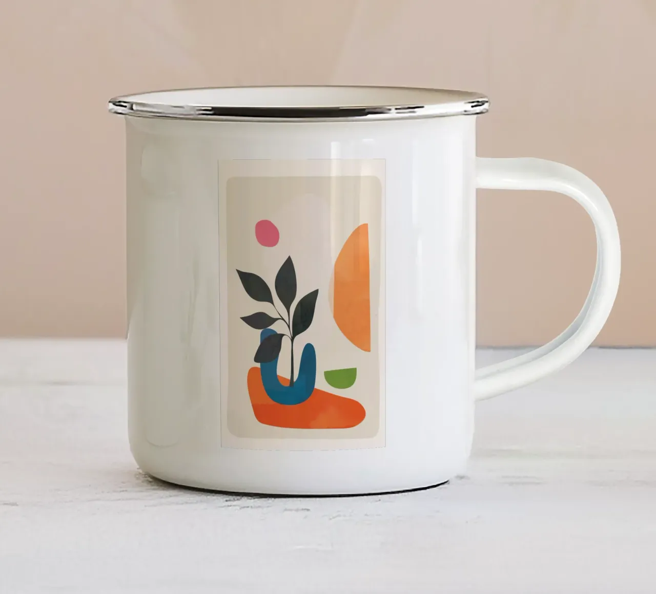 Abstract Minimal Shapes 07 mug en émail de Nadjaa