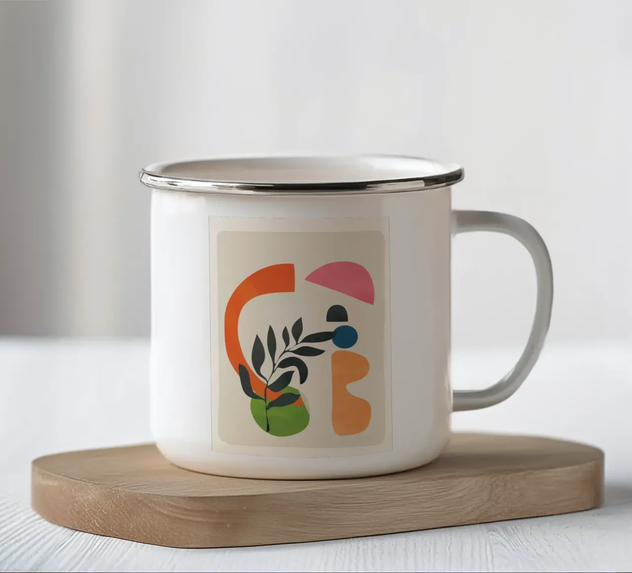 Abstract Minimal Shapes 08 mug en émail de Nadjaa