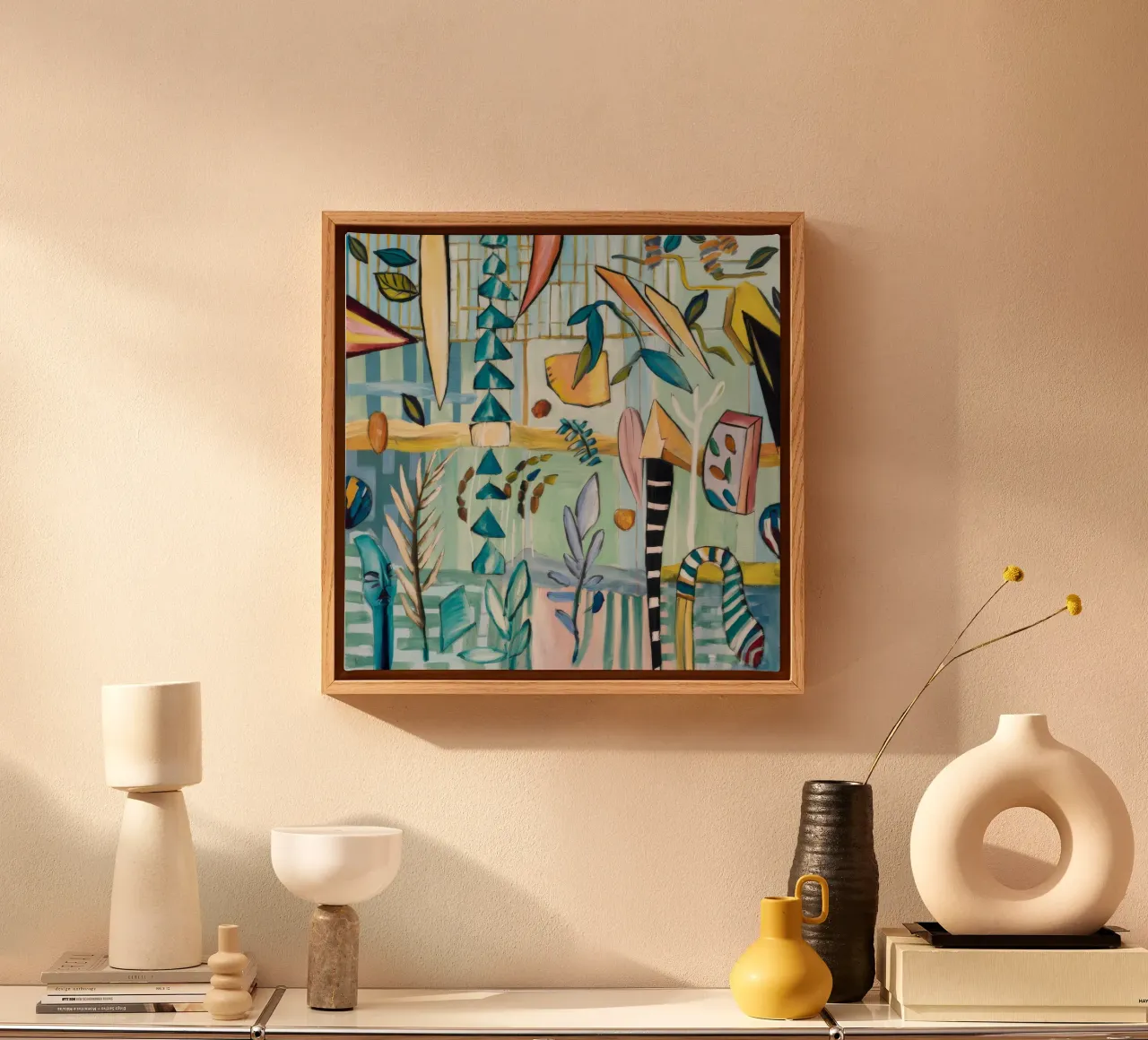 Tropische Symfonie canvas met Baklijst van Beach Palette