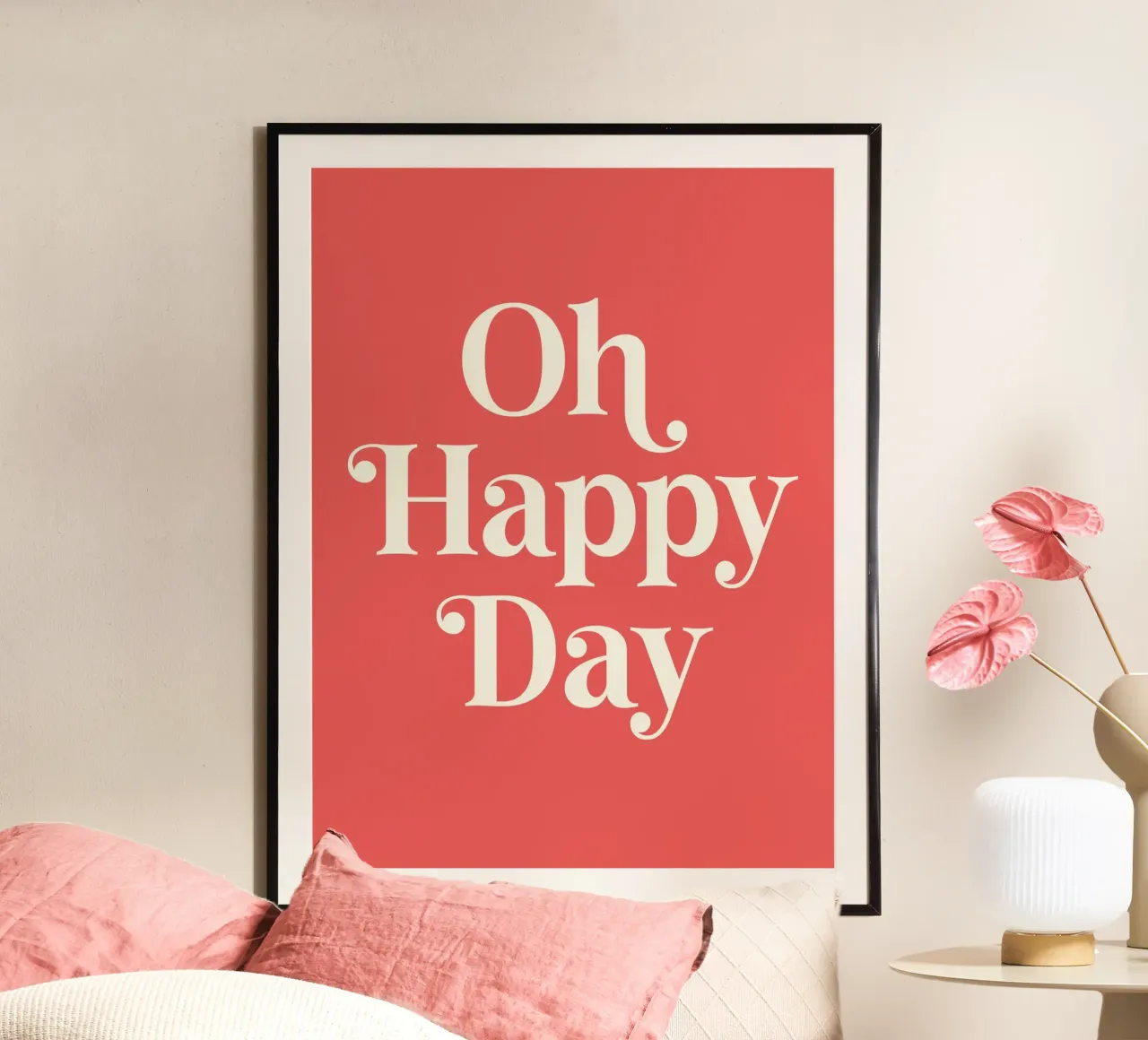Oh Happy Day Quote (Red Tone) poster da Paigaam Studio