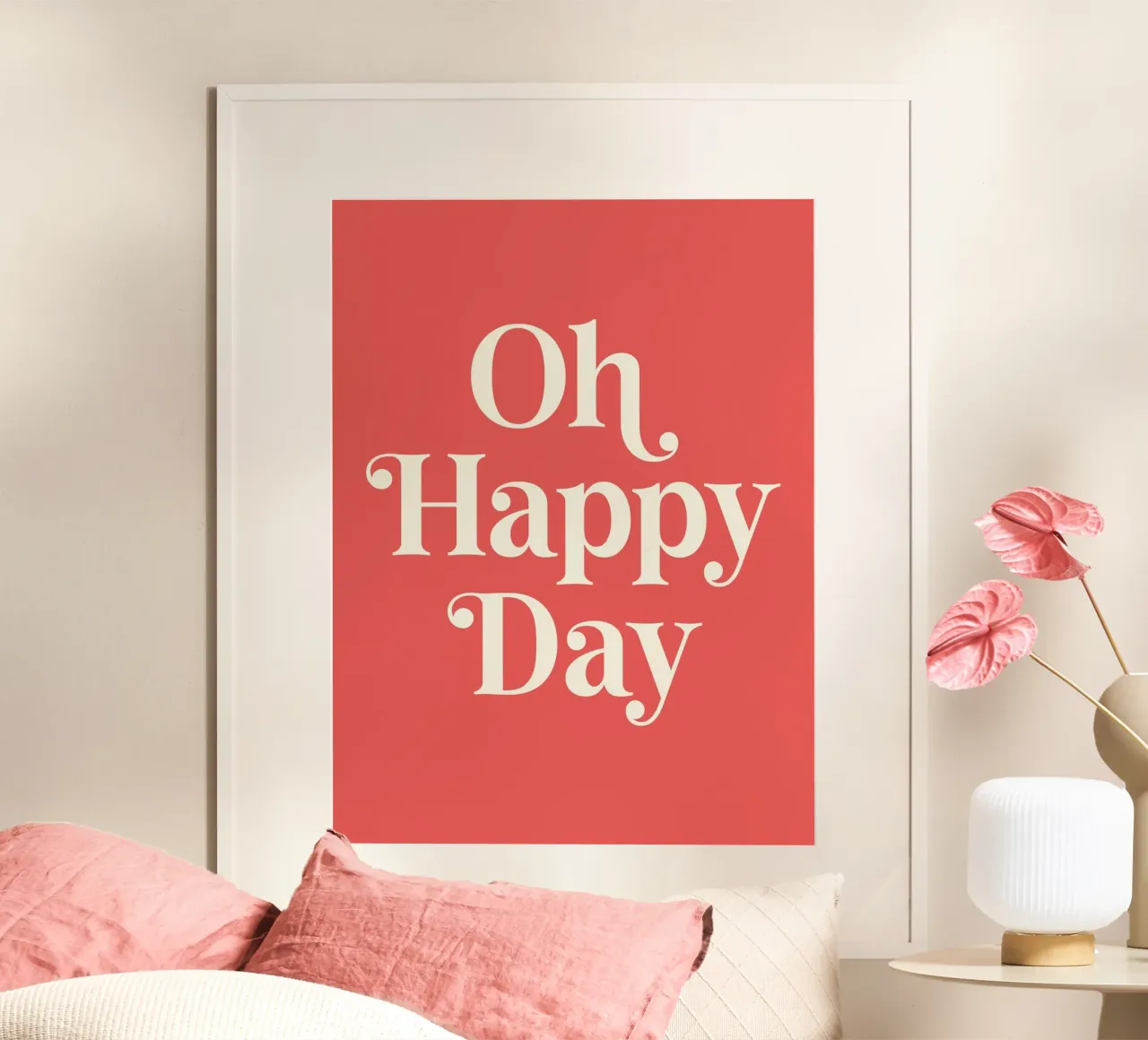 Oh Happy Day Quote (Red Tone) poster da Paigaam Studio