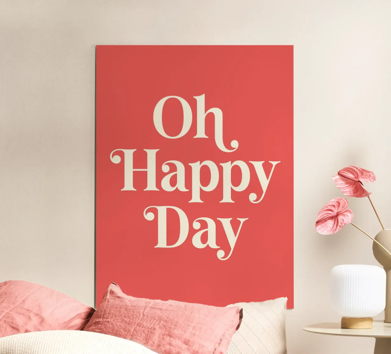 Oh Happy Day Quote (Red Tone) poster da Paigaam Studio