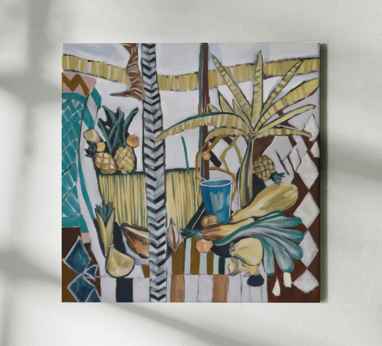 Abstracte harmonie canvas met Baklijst van Beach Palette