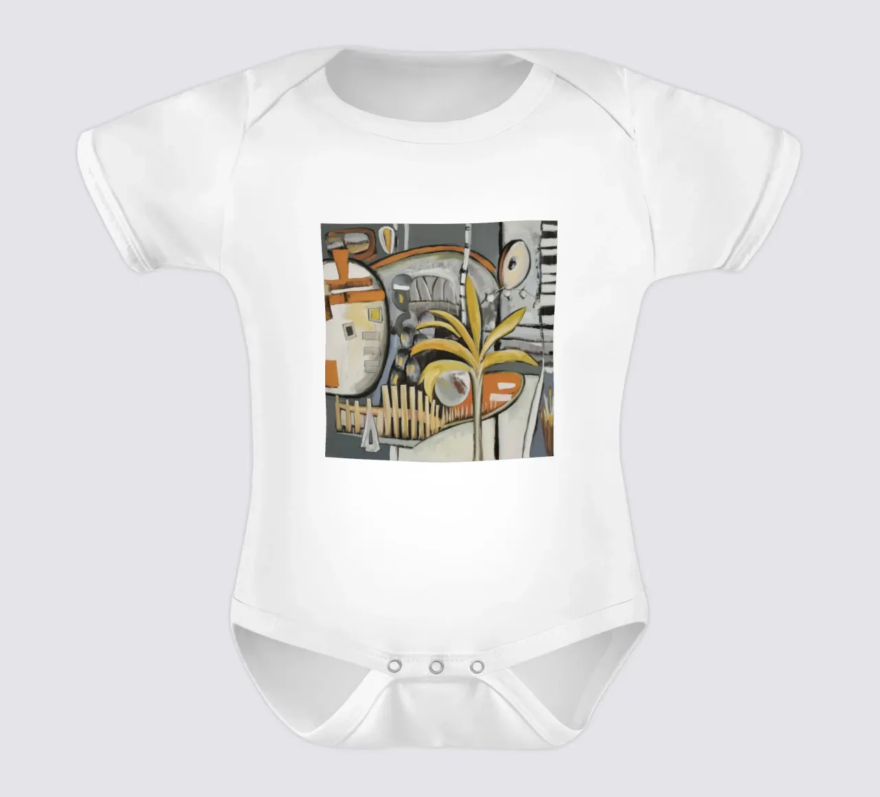 Garden Retreat short-sleeve baby romper by Beach Palette