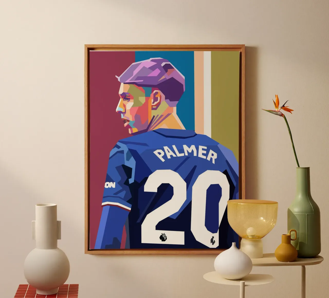 Cole Palmer icona del calcio tela con Cornice a cassetta da Hantamrata