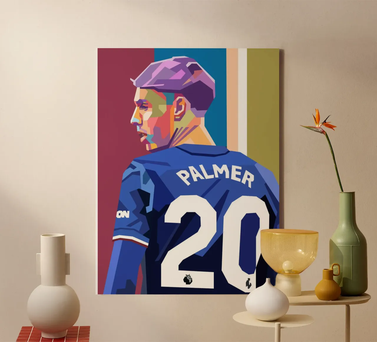 Cole Palmer icona del calcio tela con Cornice a cassetta da Hantamrata