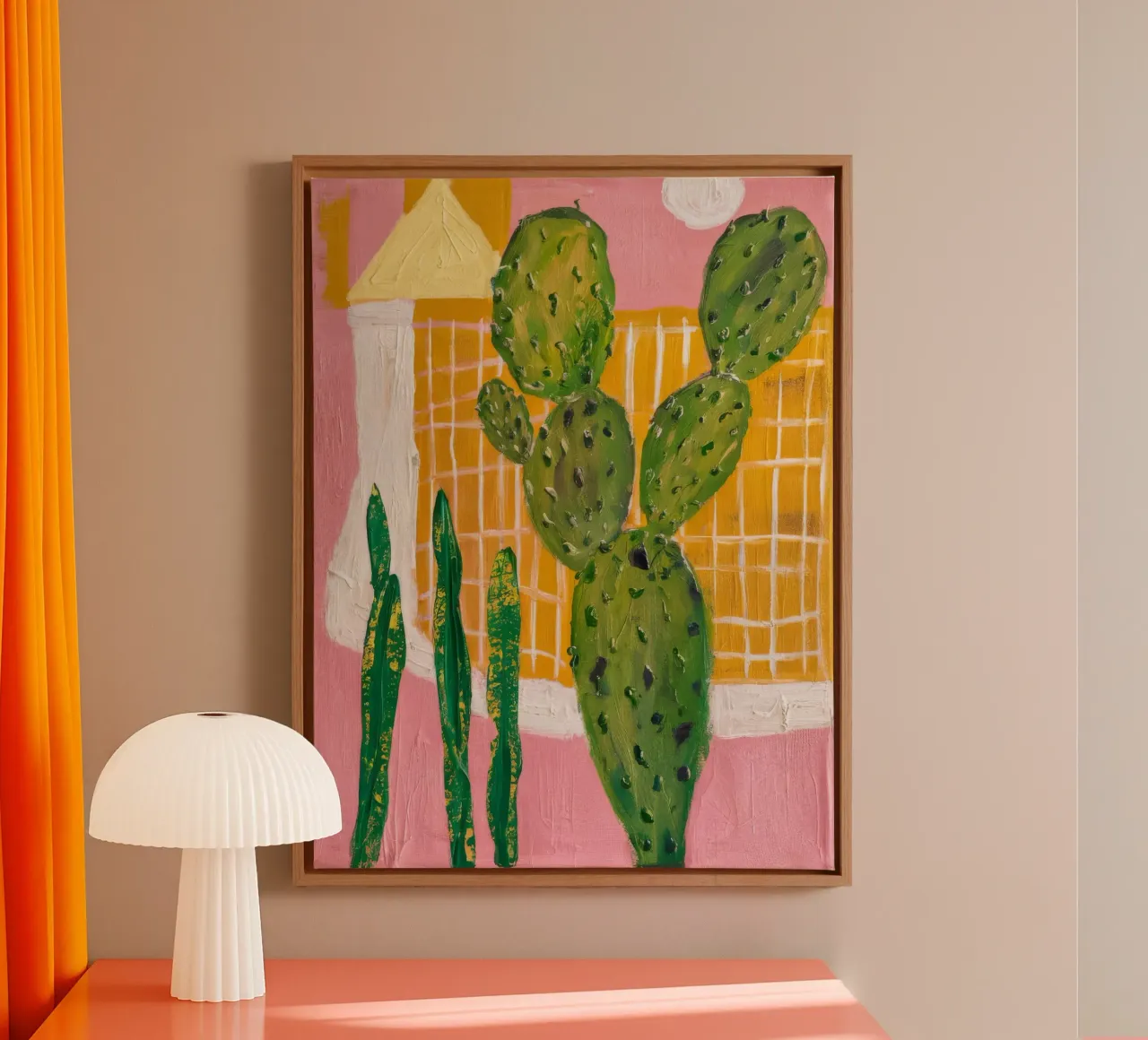 Palm paradijs canvas met Baklijst van Beach Palette