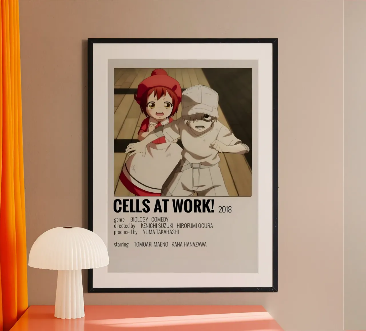 CELLS AT WORK! 2018 poster con telaio in plastica da Totoya