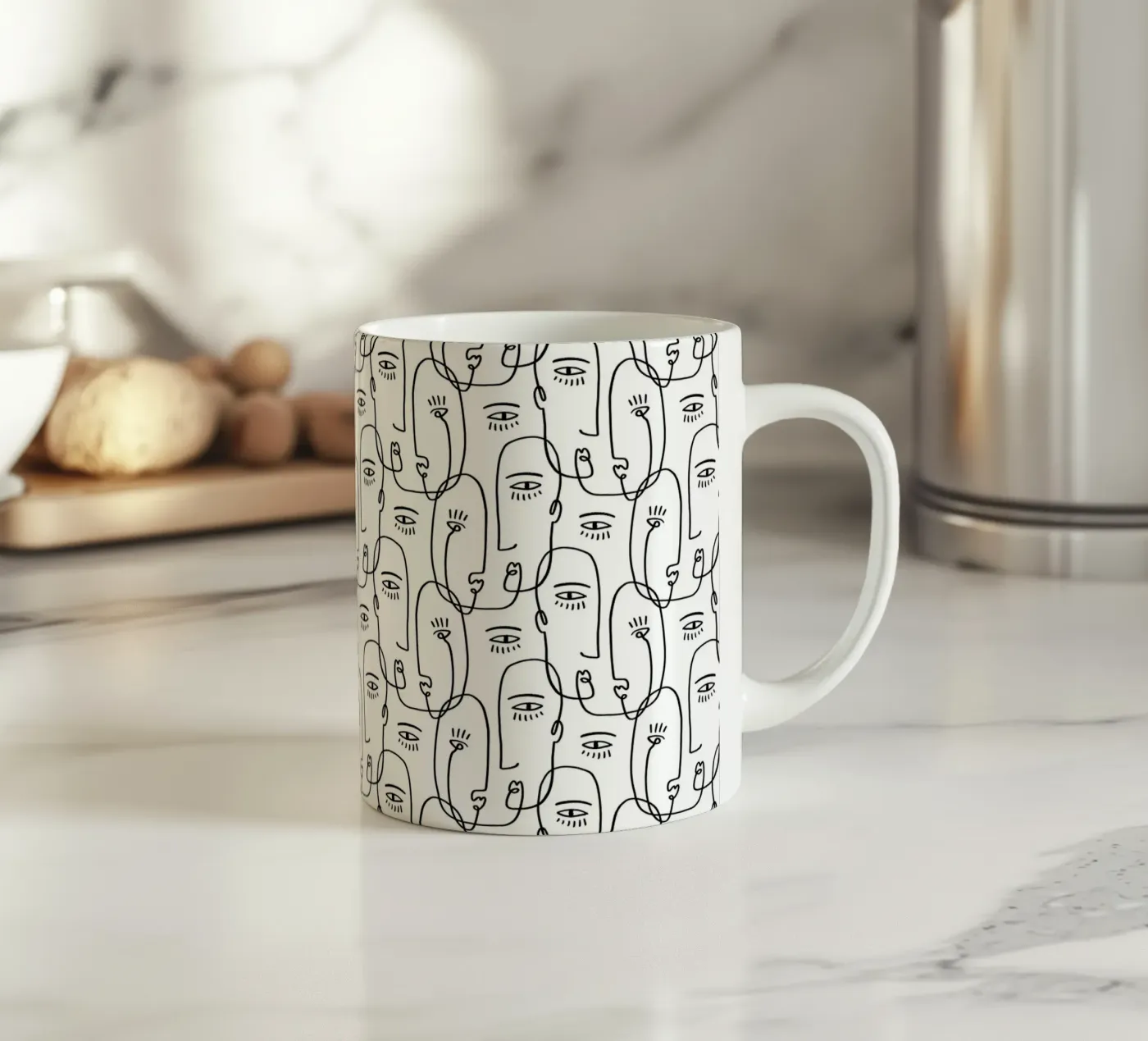 Face Pattern ceramic mug by treechild