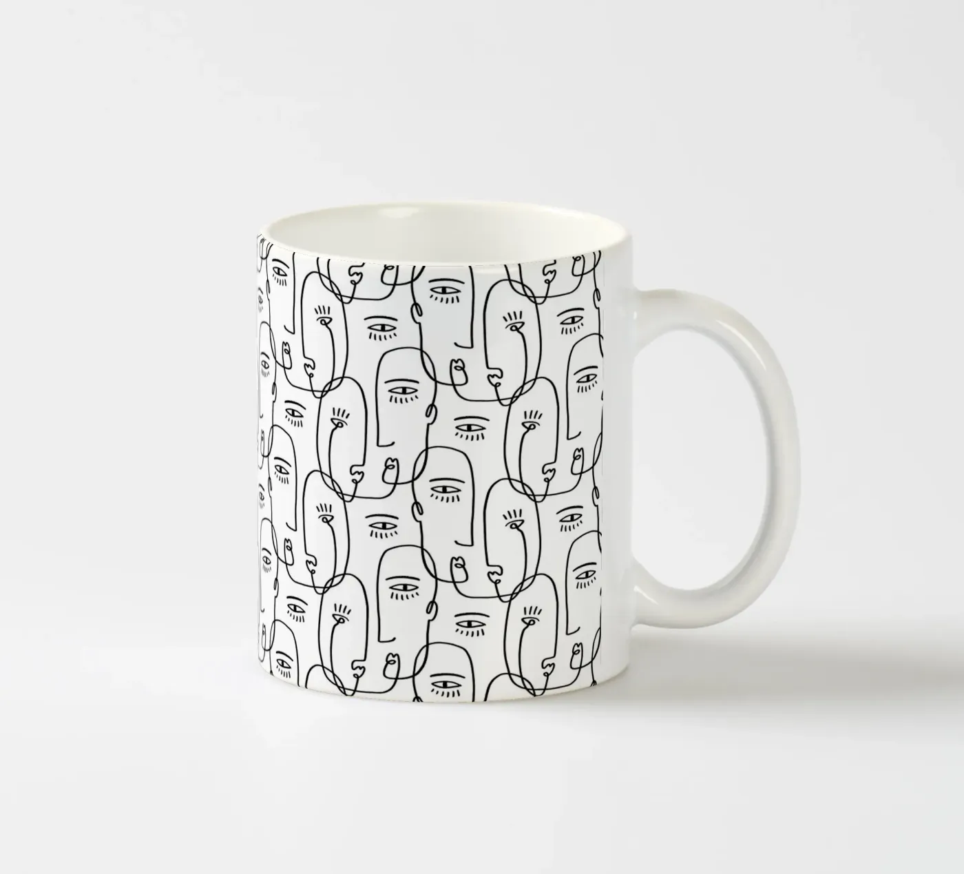 Face Pattern ceramic mug by treechild
