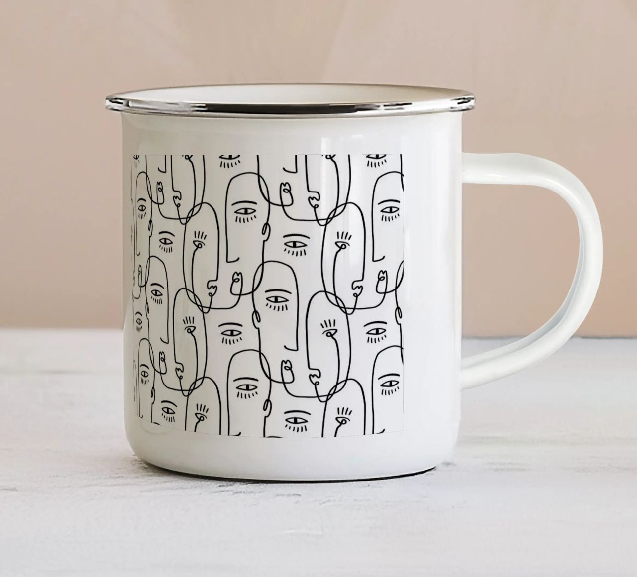 Face Pattern tazza in smalto da treechild