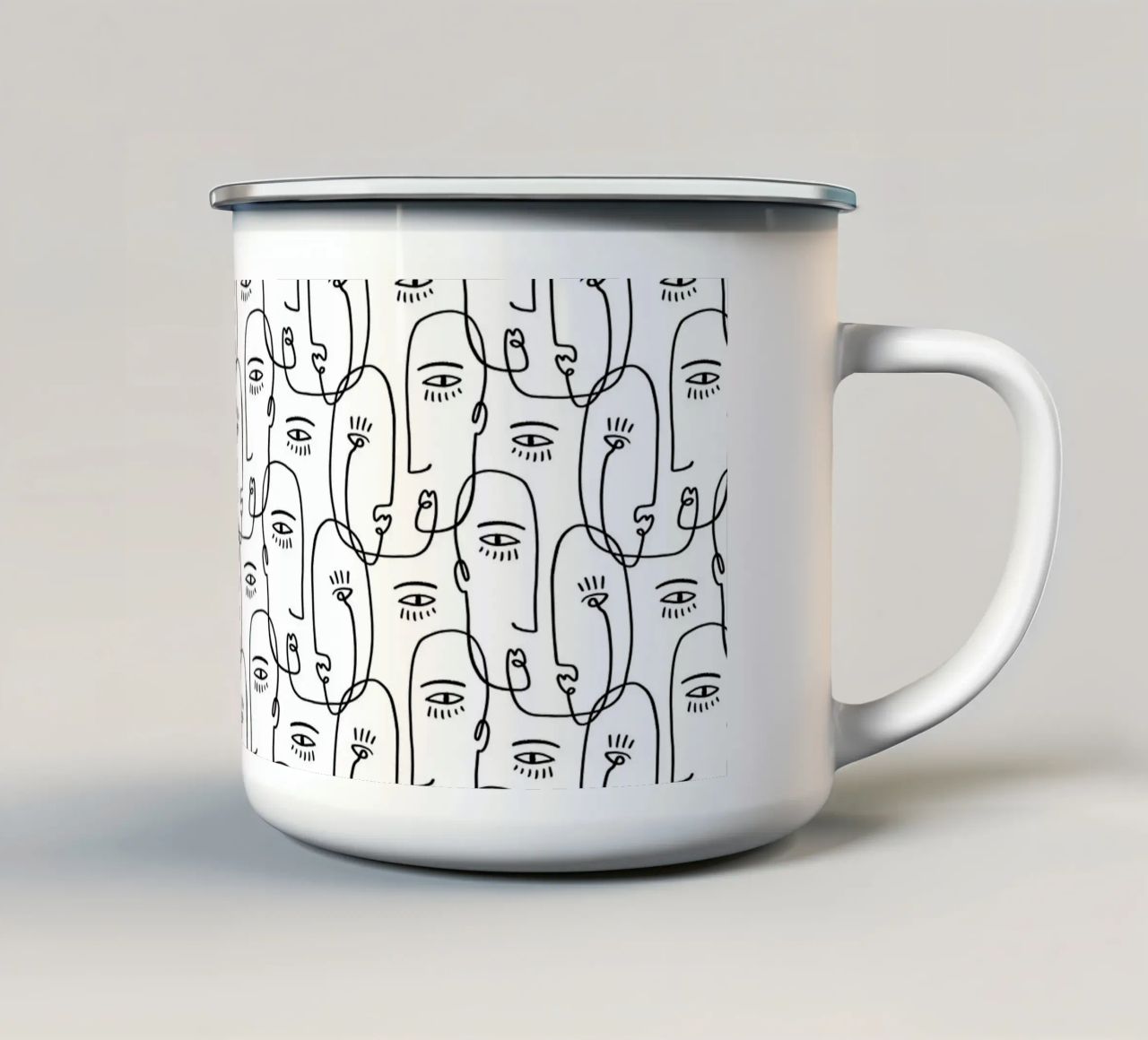 Face Pattern tazza in smalto da treechild