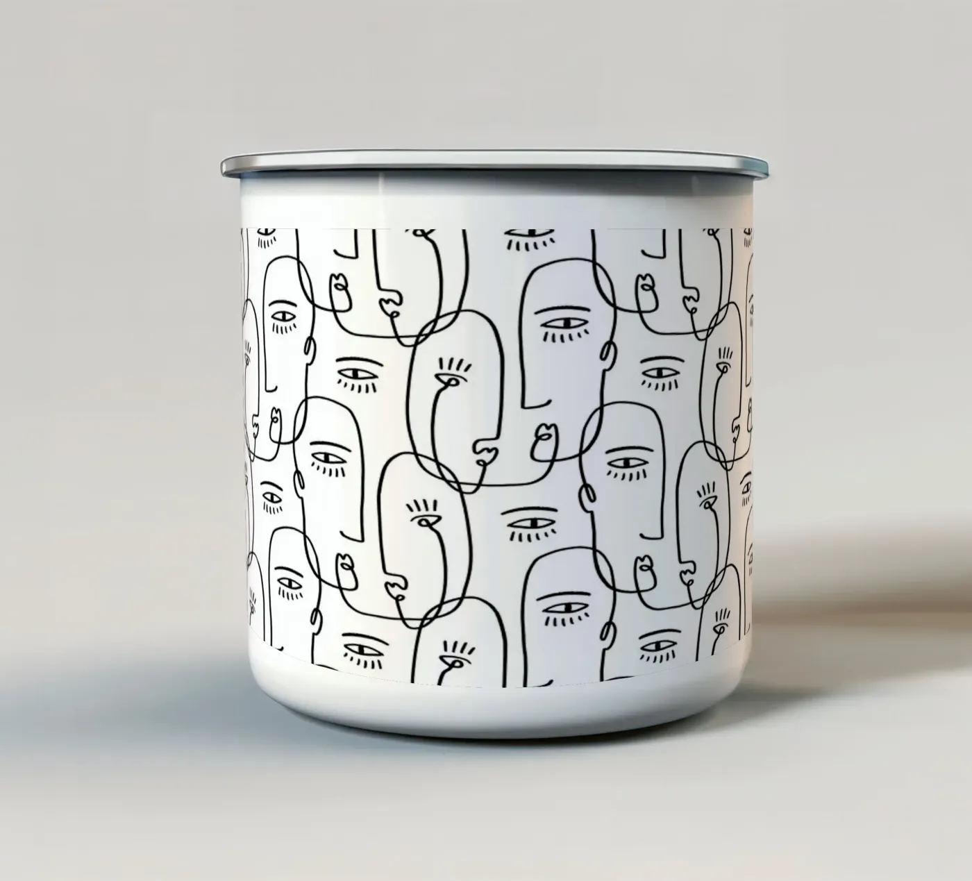 Face Pattern emaille mok van treechild