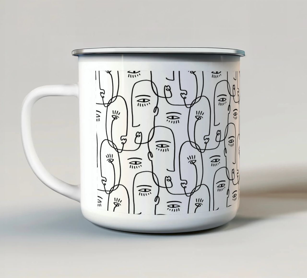 Face Pattern tazza in smalto da treechild