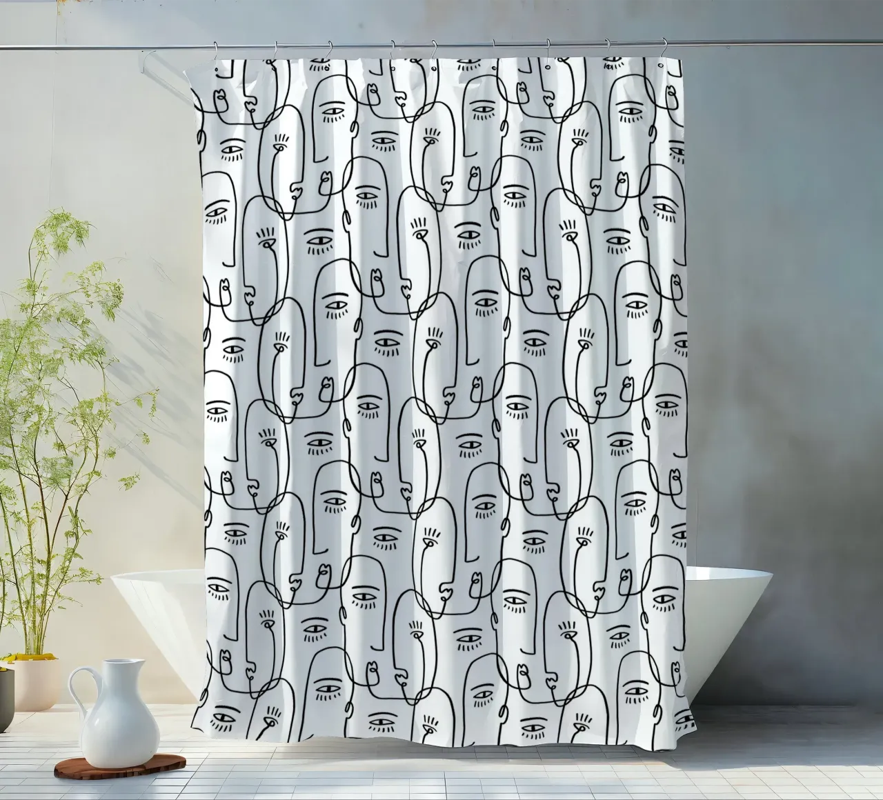 Face Pattern Duschvorhang von treechild