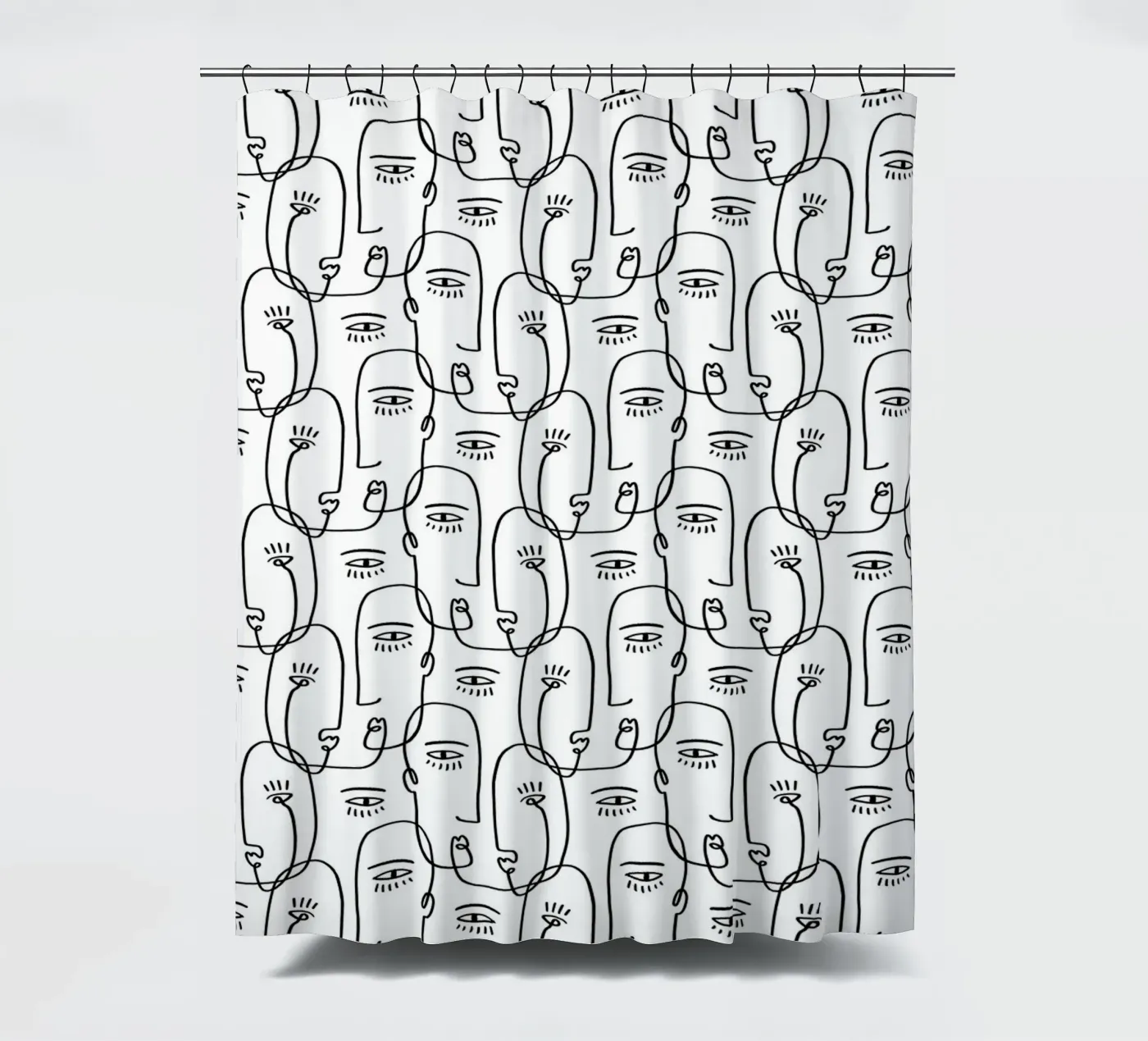 Face Pattern rideau de douche de treechild