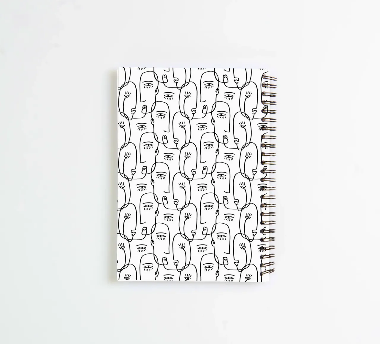 Face Pattern spiral notebook by treechild