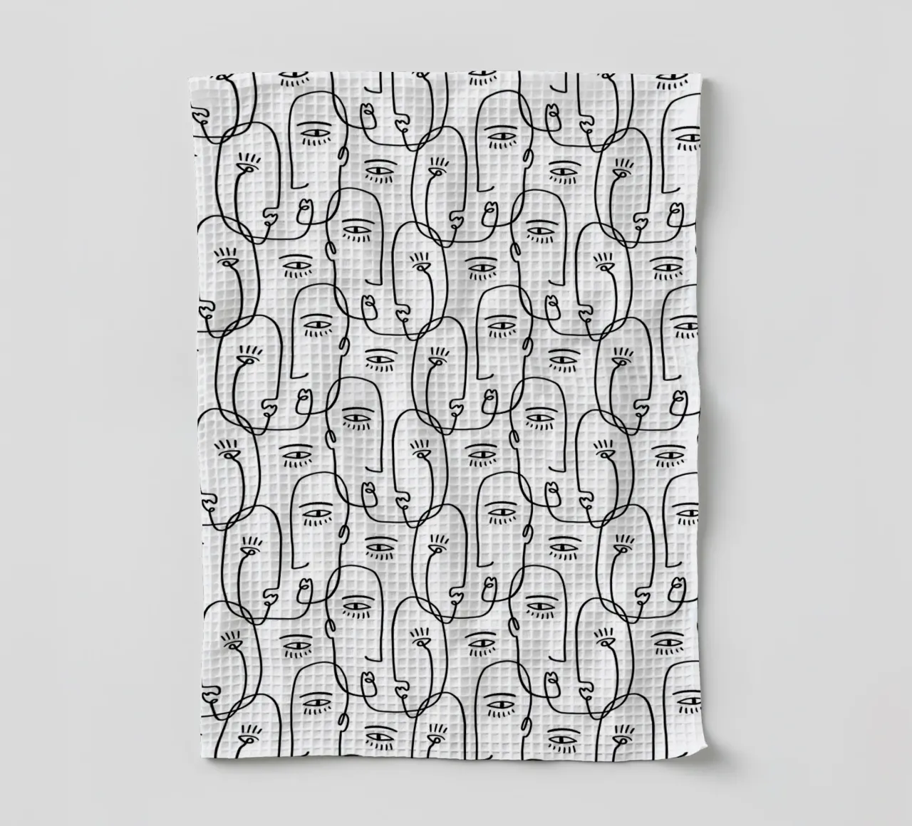 Face Pattern tea towel by treechild
