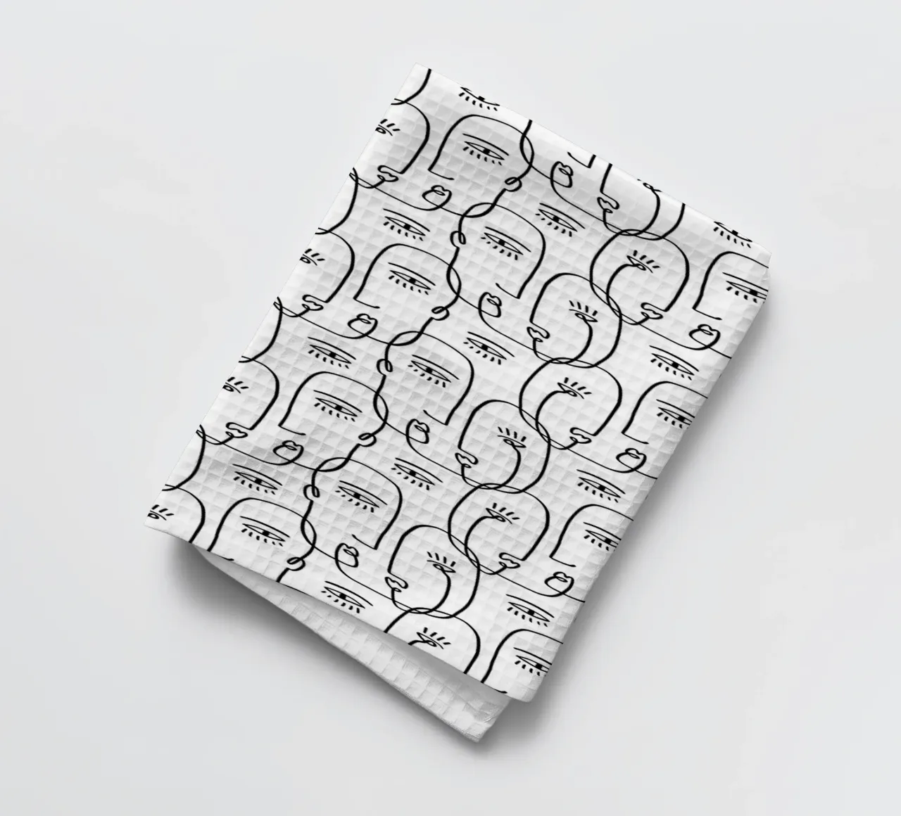Face Pattern tea towel by treechild