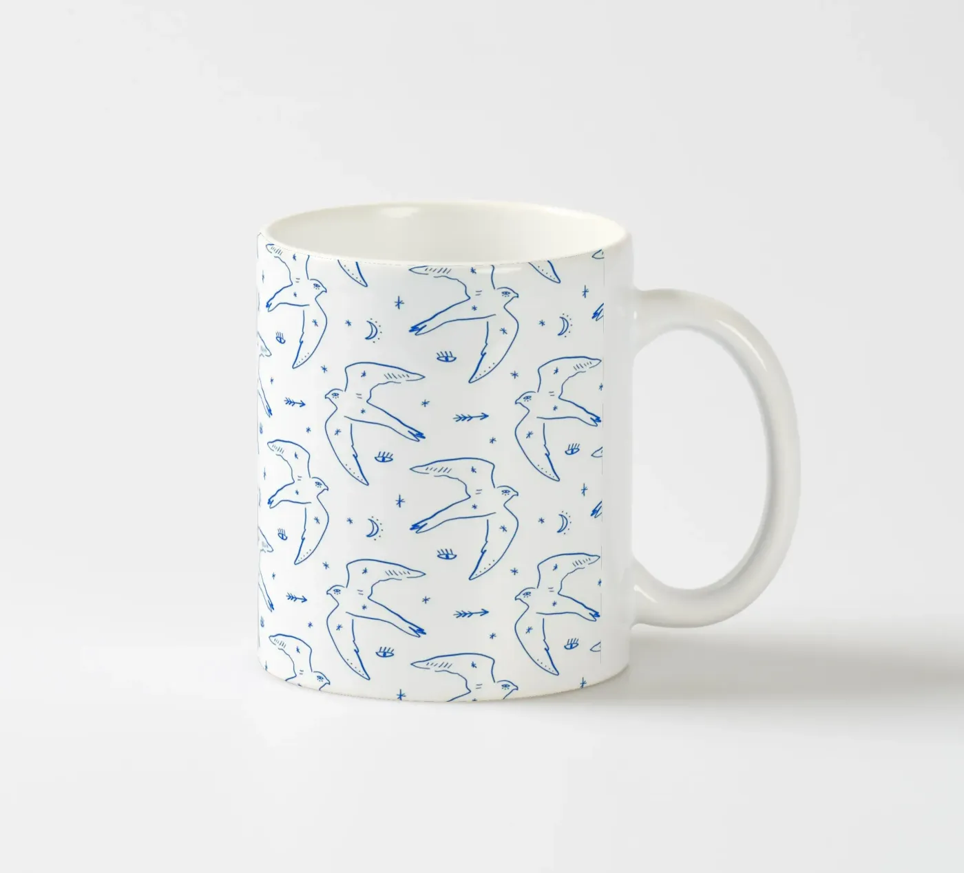 Bird Pattern Keramik Tasse von treechild