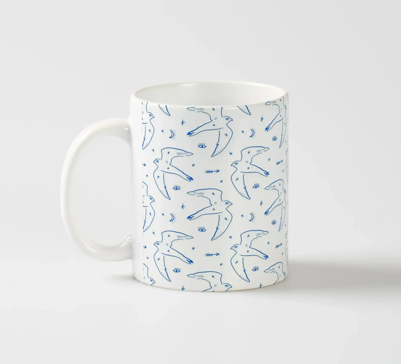 Bird Pattern Keramik Tasse von treechild