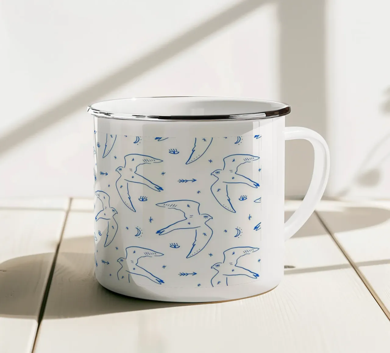 Bird Pattern tazza in smalto da treechild