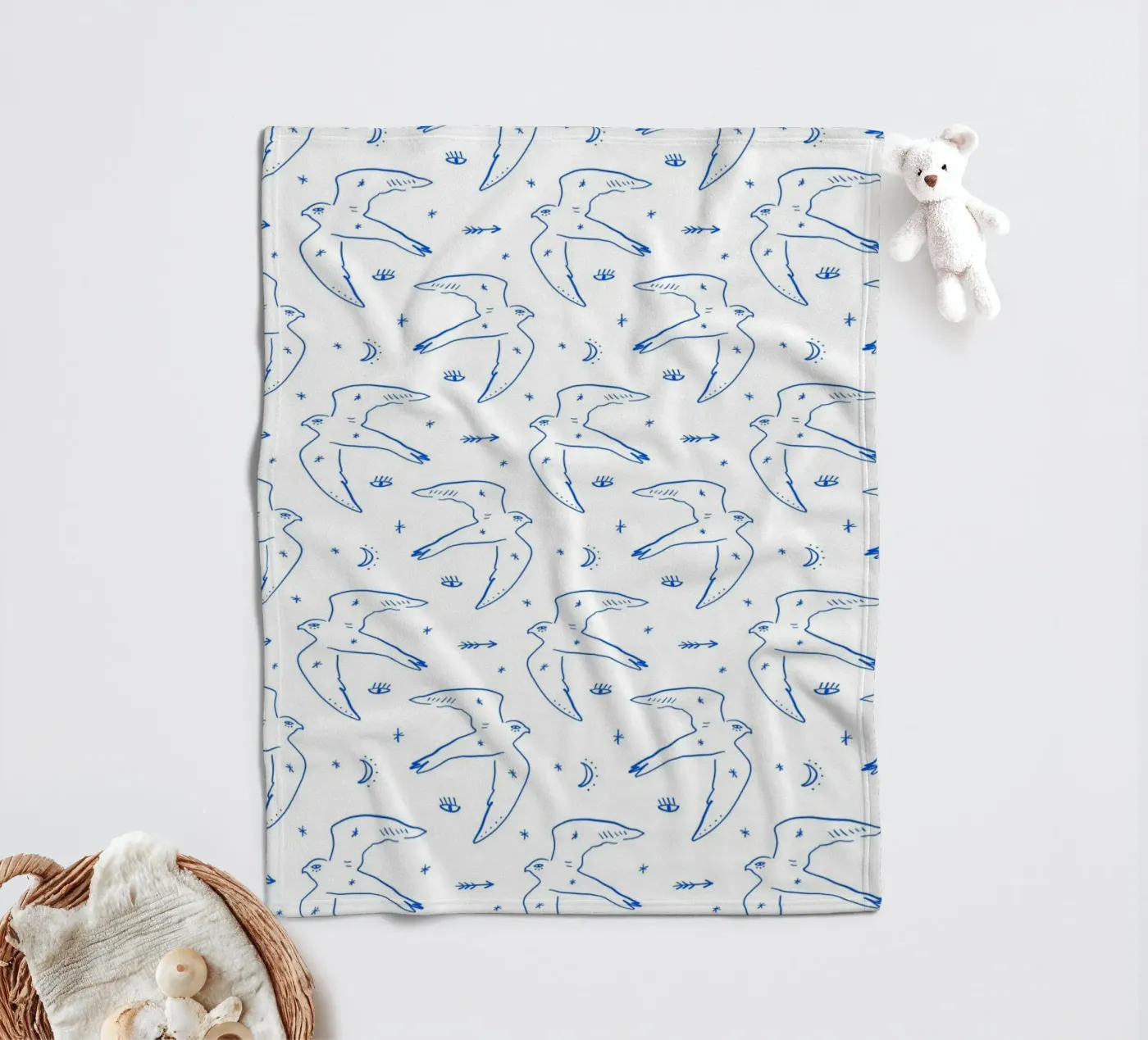 Bird Pattern Fleecedecke von treechild