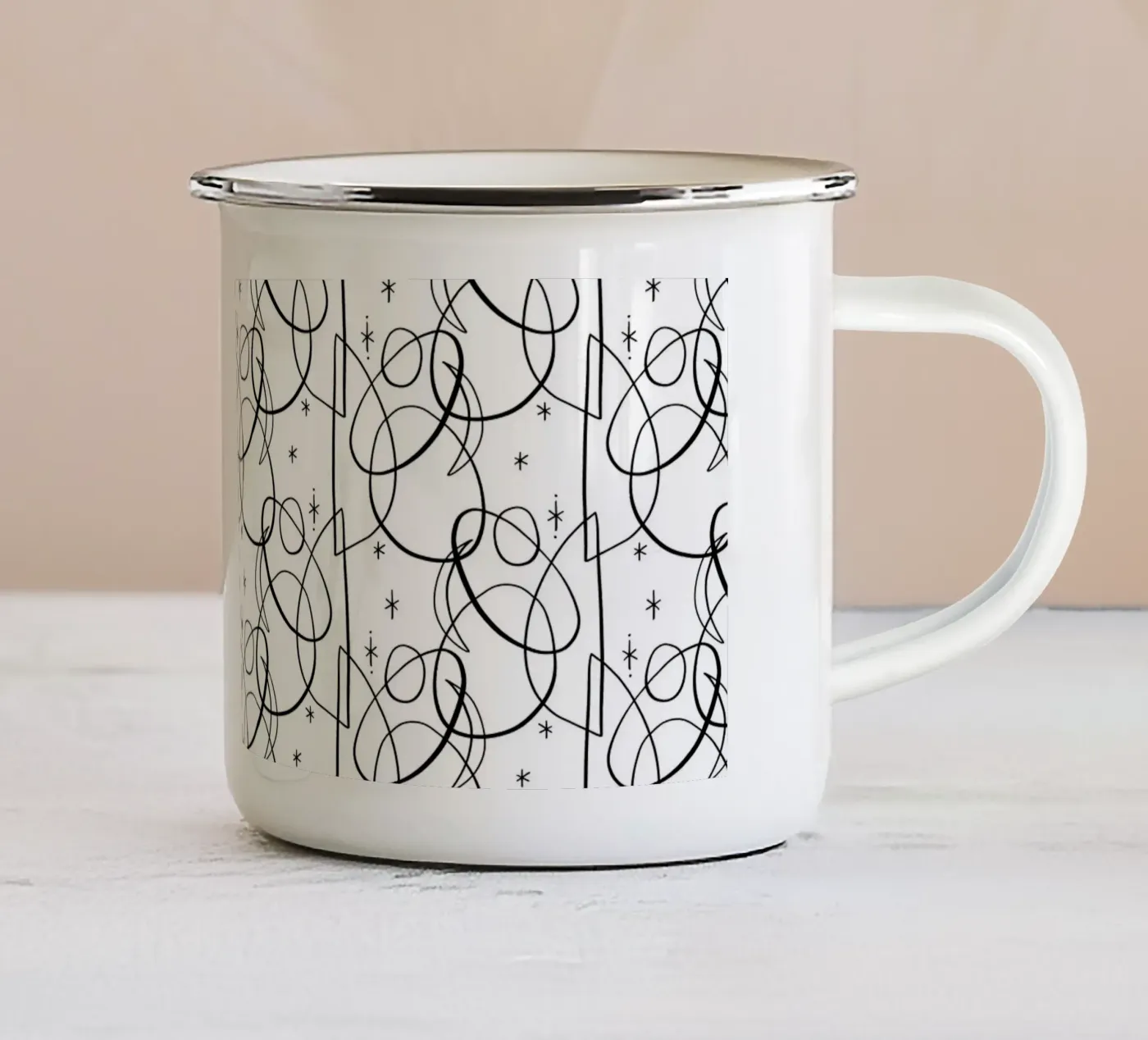 Cosmic Pattern enamel mug by treechild