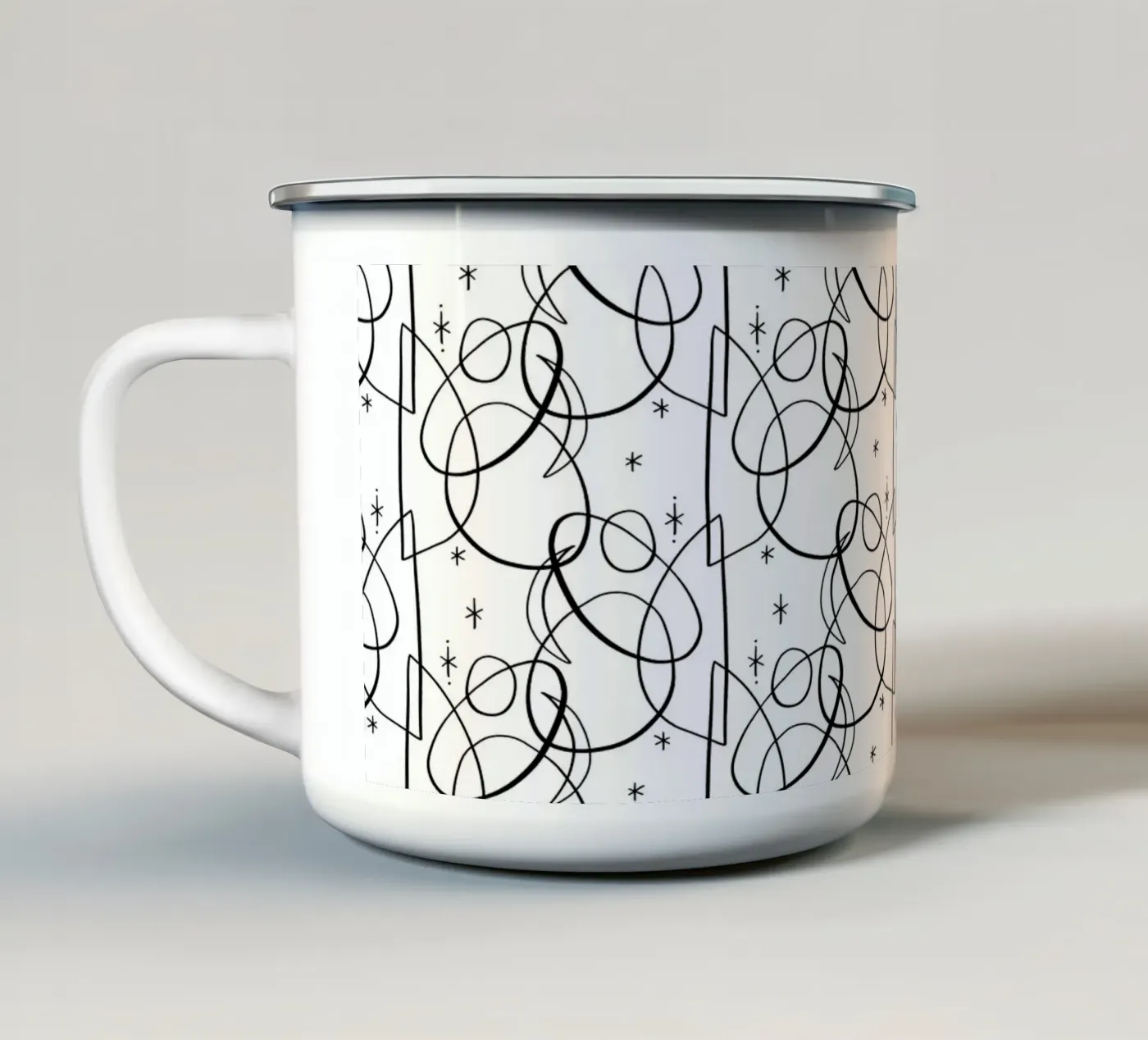 Cosmic Pattern enamel mug by treechild