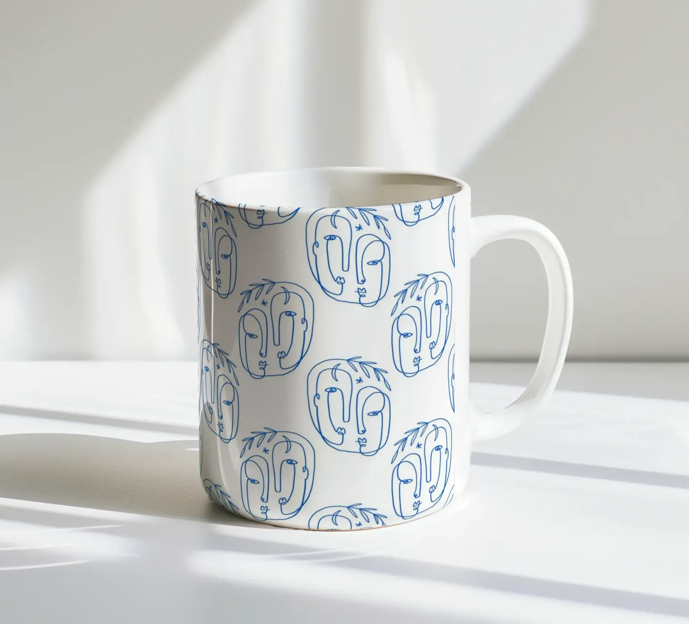 Faces Pattern ceramic mug by treechild