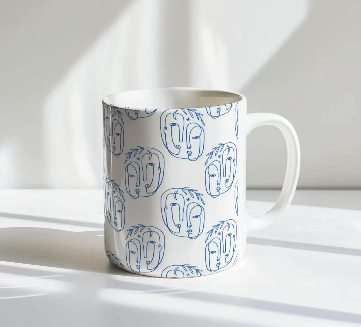 Faces Pattern ceramic mug by treechild