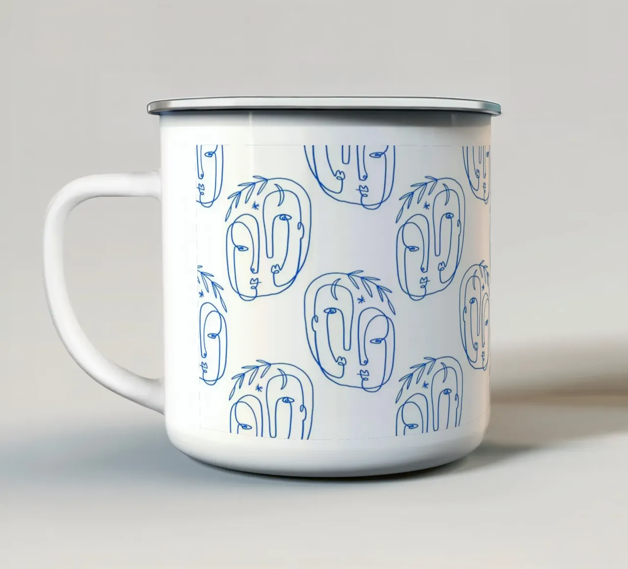 Faces Pattern tazza in smalto da treechild