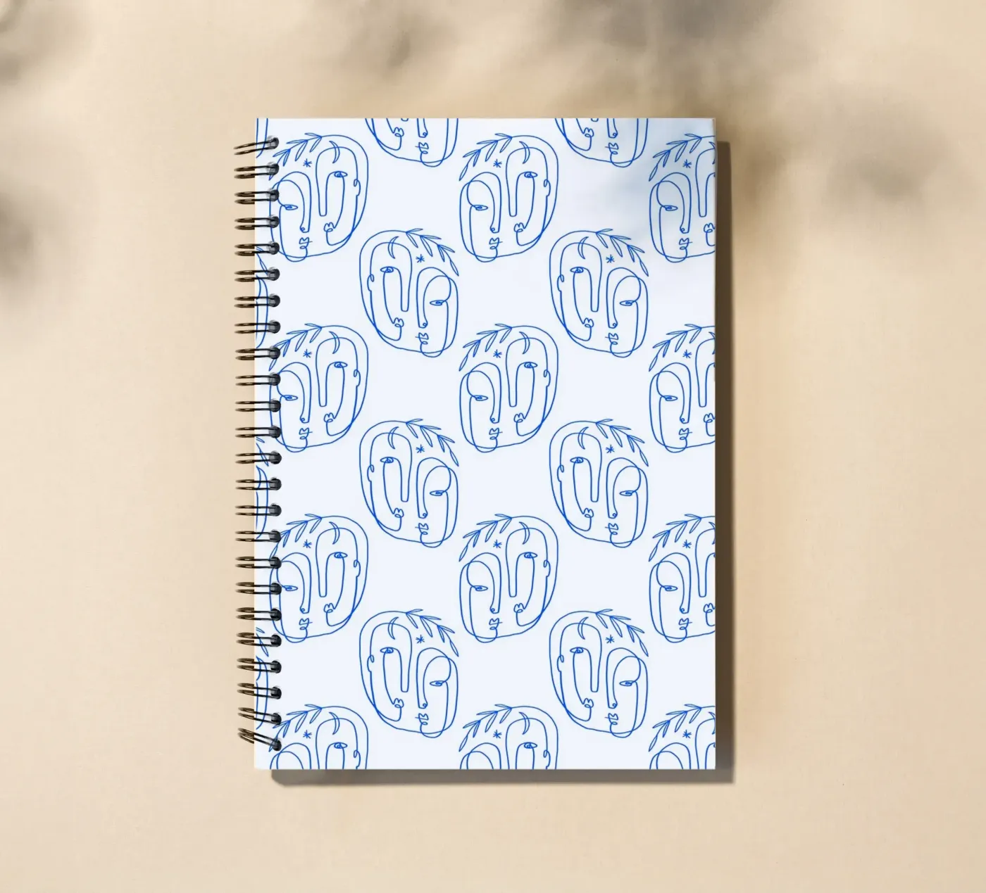 Faces Pattern spiral notebook by treechild