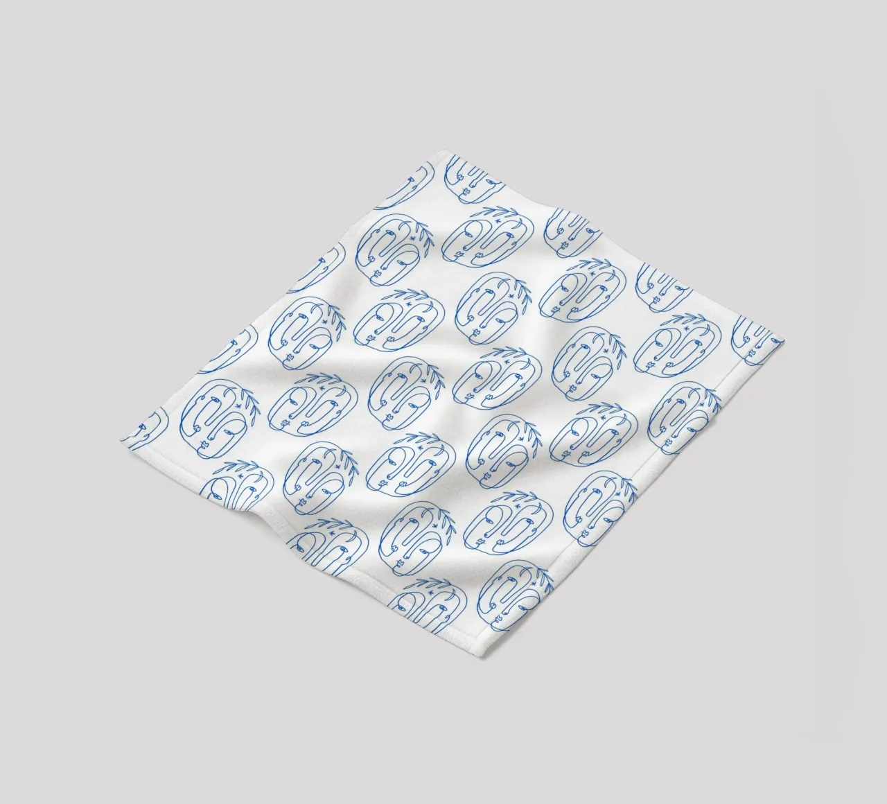 Faces Pattern fleece blanket by treechild