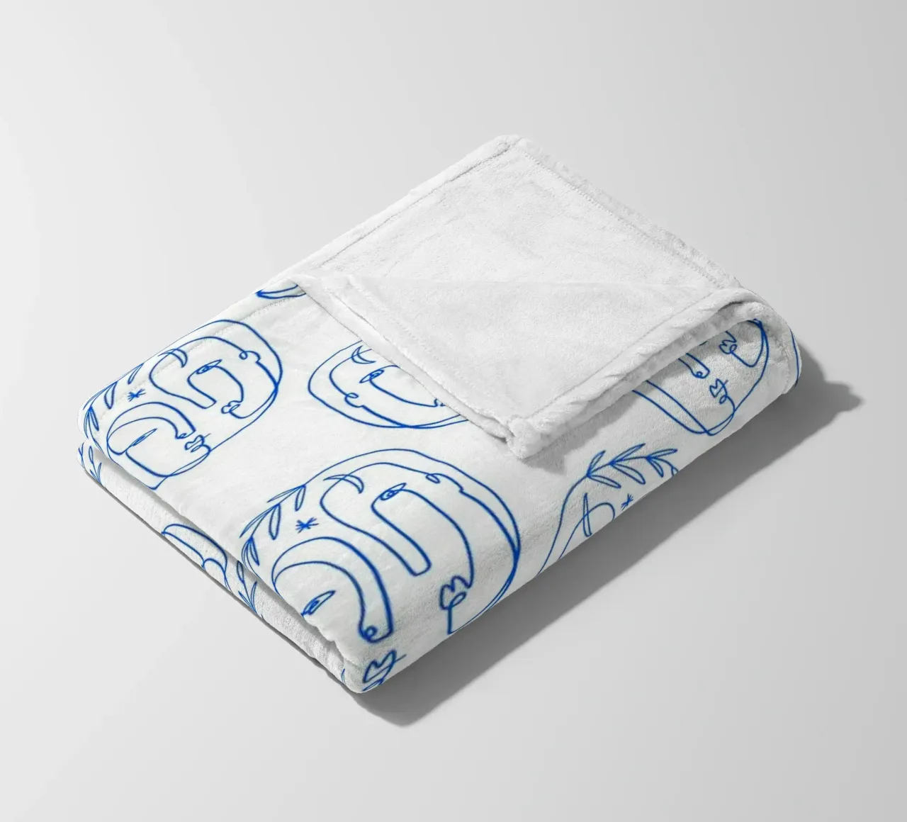 Faces Pattern fleece blanket by treechild