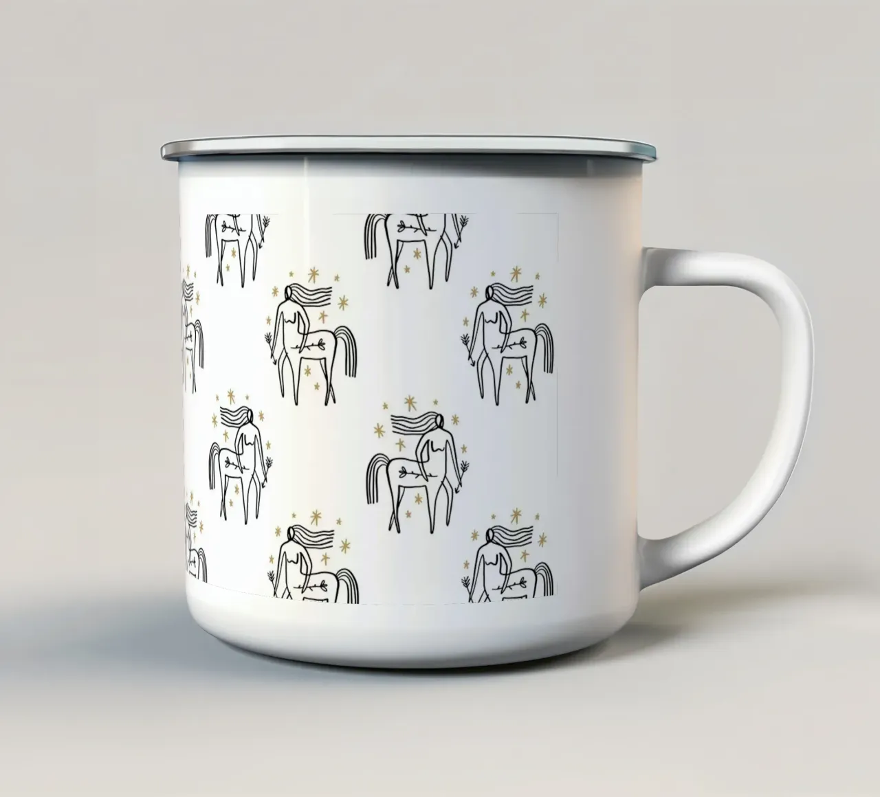 Sagittarius Pattern mug en émail de treechild