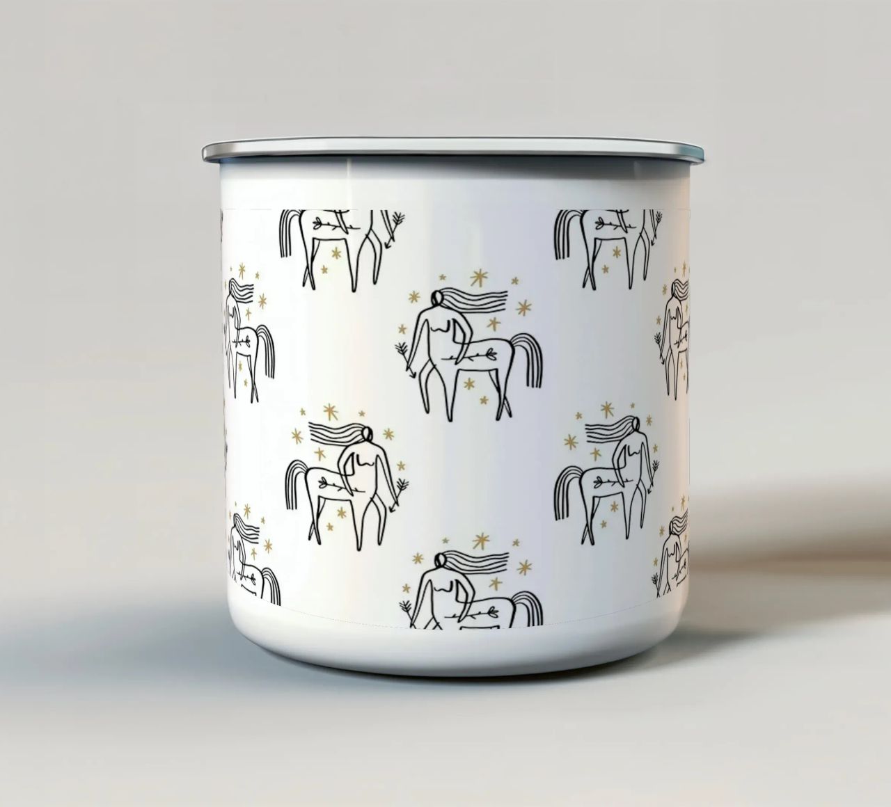Sagittarius Pattern mug en émail de treechild