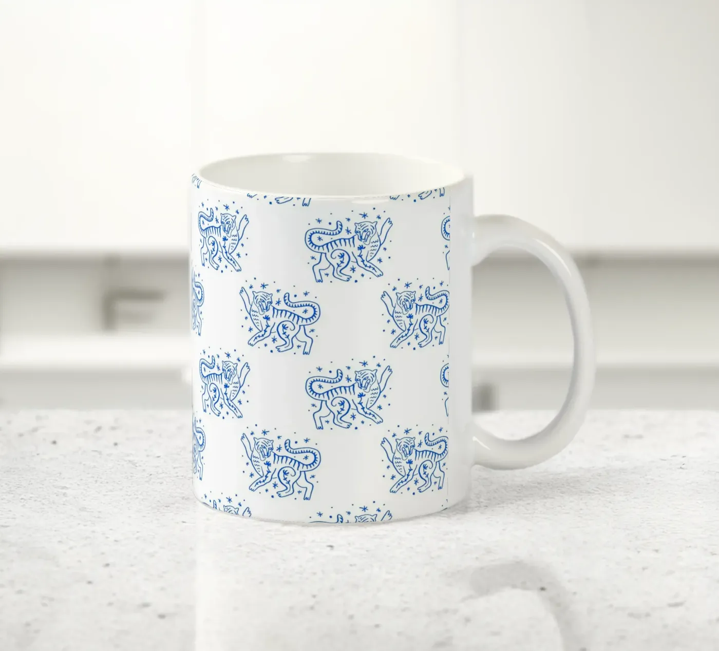 Tiger Pattern ceramic mug by treechild