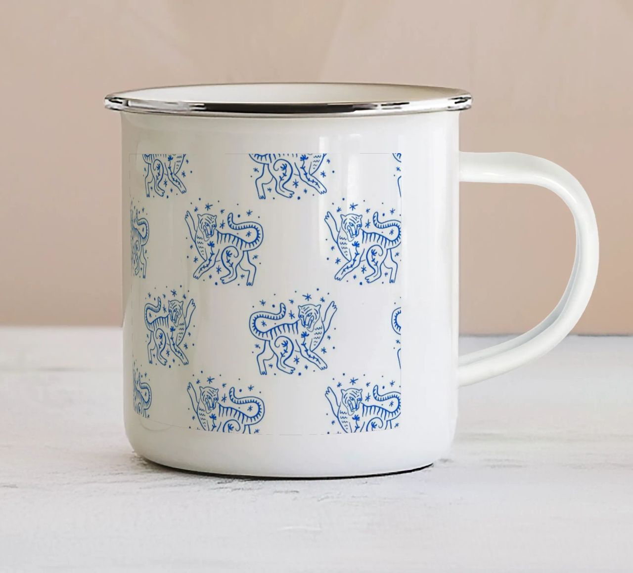 Tiger Pattern tazza in smalto da treechild