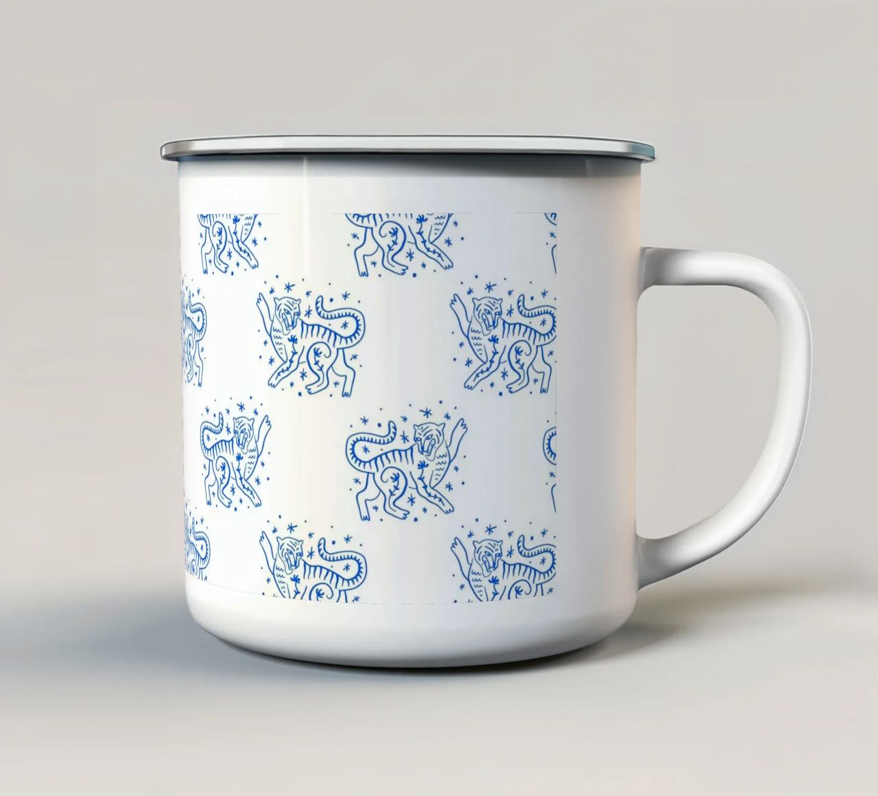 Tiger Pattern tazza in smalto da treechild