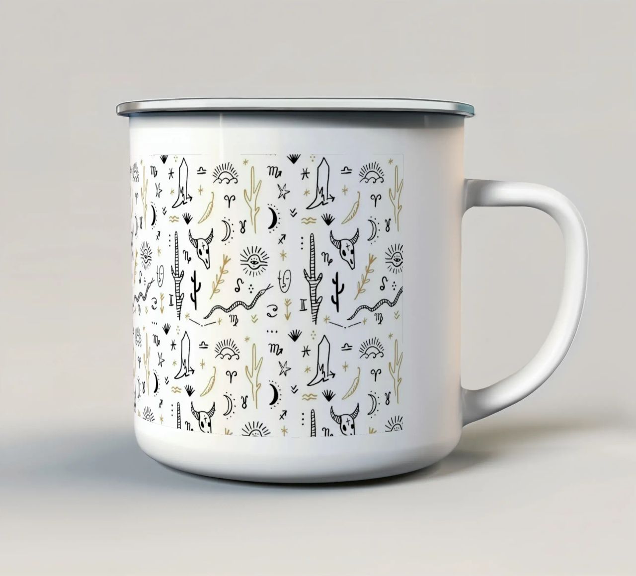Zodiac Signs Pattern tazza in smalto da treechild