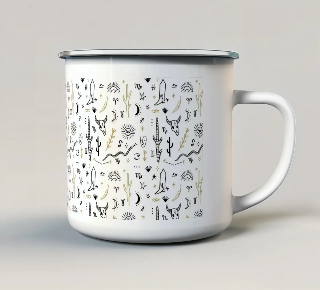 Zodiac Signs Pattern enamel mug by treechild