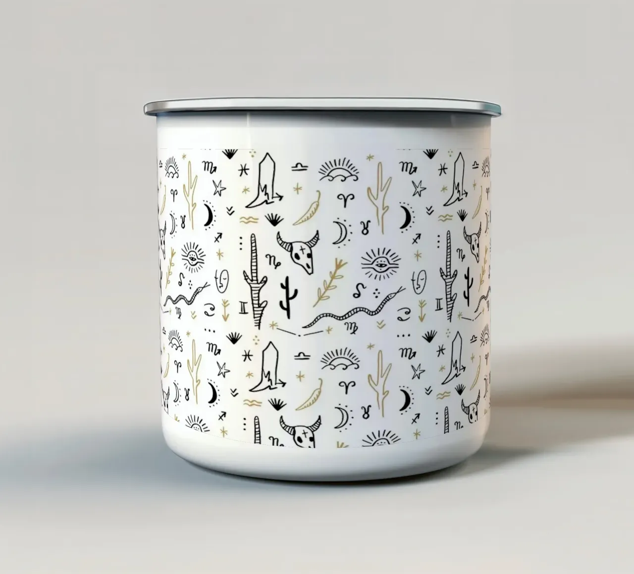 Zodiac Signs Pattern taza de esmalte de treechild