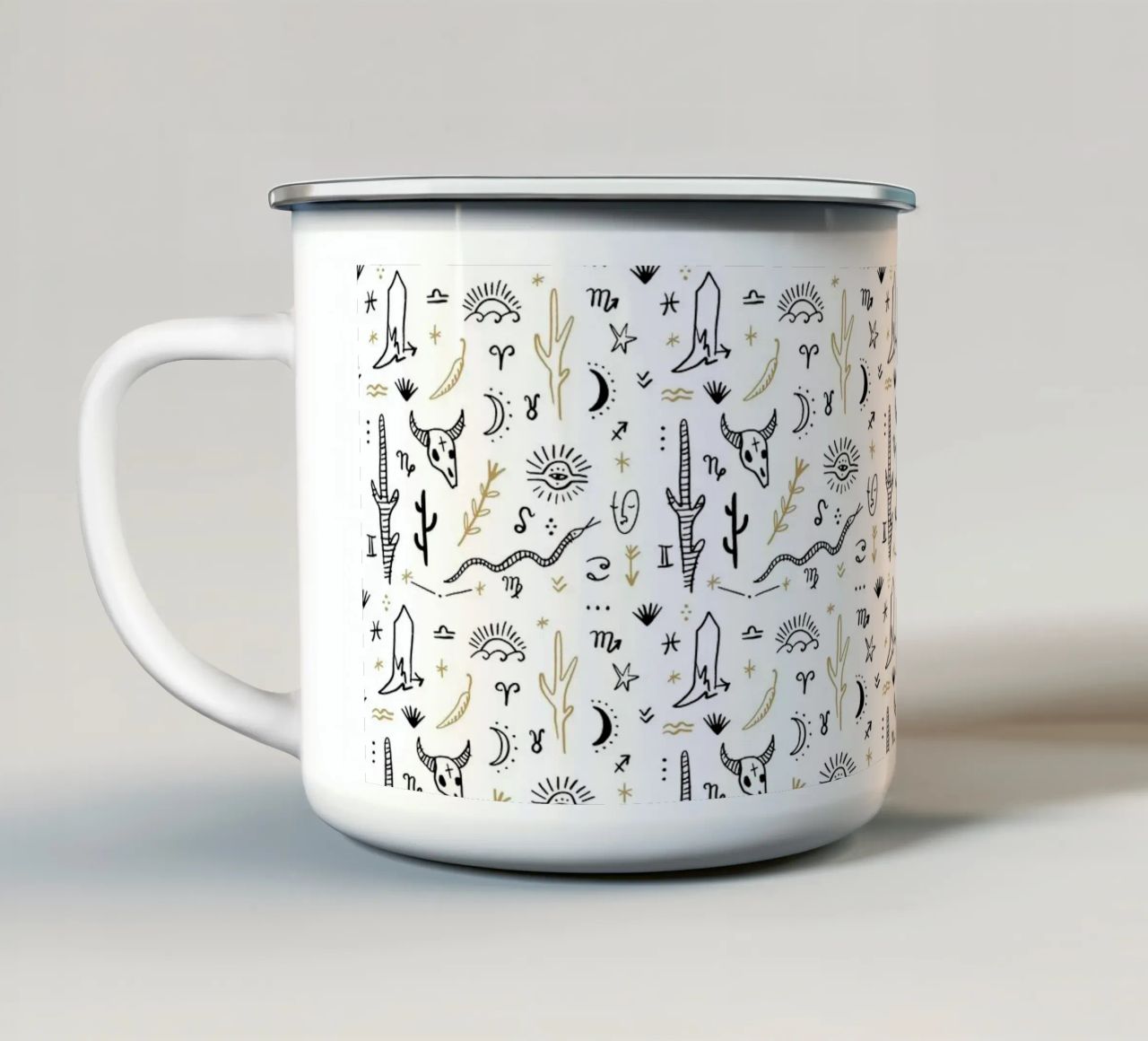 Zodiac Signs Pattern tazza in smalto da treechild
